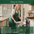 18/0 Stainless Steel Baking Sheet with Cooling Rack, Oven-Safe Non-Toxic Cookie Sheets for Baking, Set of 4, Coating Free & Rust Resistant for Healthy Family Baking, Easy to Clean, Heavy-Duty