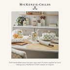 MACKENZIE-CHILDS Sterling Check Kitchen Canister, Decorative Gray-and-White Glass Storage Jar with Lid, Small