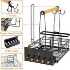 Grill Caddy, BBQ Caddy with Paper Towel Holder & Utensil Holder, Picnic Caddy Organizer for Outdoor Cooking, Tailgating, Camping | Must-Have for Patio, RV, Camper
