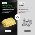 20 Pack 11"×8"×2" Gold Aluminum Foil Pans with Lids Heavy Duty, 5 LB Foil Food Containers with Lids, Disposable Tin Foil Pans for Baking, Meal Prep, Freezer, Heating and Takeout