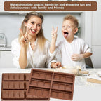 Chocolate Molds, 2 Pack Deep Silicone Chocolate Bar Molds, Non-Stick Chocolate Molds for Dubai Pistachio Stuffed Knafeh Bars, Energy Protein, Wax Melts, Homemade Candy Snacks, 2 Style