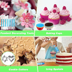 Suuker Cake Decorating Tools Supplies Kit, 236 Pieces Baking Accessories with Storage Case, Frosting Piping Kit, Piping Bags and Tips Set with 36 Numbered Piping Tips, Pastry Bags for Cake
