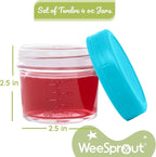 WeeSprout Glass Baby Food Storage Jars w/Lids (4 oz, 12 Pack Set) Snack, Puree, Reusable Small Containers, Breast Milk, Fridge or Freezer, Microwave & Dishwasher Safe, Essential Must Have for Infants