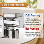 900W Oil Press Machine, Automatic Cold& Hot Electric Oil Press Extractor, 340 Food Stainless Steel,Ideal for Pressing Peanut, Sesame Seeds, Walnut, Almond, Pumpkin, Rapeseed
