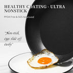 Innwewell 11 inch Nonstick Frying Pan, Non Stick Frying Pan Large Skillet Pan Omelette chef's Pan, Induction Compatible, No Toxic & PFOA Free, Black