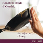 Anolon Advanced Home Hard Anodized Nonstick Frying Pan, 8.5 Inch – Small Non Stick Egg Pan, Durable Nonstick Skillet - Onyx