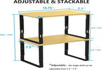 Kitchen Cabinet Organization Shelf，Set of 2 Height Adjustable Storage Racks，Stackable，Expandable，Countertop Shelves Organizer，Pantry Shelving(1PACK/Large/Black)