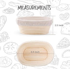Mini Oval Proofing Set (6.5inch, set of 5), Sourdough Proofing Baskets Bread Dough Rising Bowls w/Liners for Home Sourdough Bakers Baking