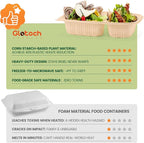 Glotoch Express 32 oz-200 Pack Meal Prep Containers with Lids,Resuable Cornstarch Material Salad Containers, Plant-based Lunch Boxes, Plastic Take Out Bowls for Restaurant