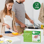 Bonsenkitchen Vacuum Sealer Bags,400 Quart 8" x 12" Precut Food Sealer Bags, Commercial Grade, BPA Free, Heavy Duty, Customized Size Vacuum Bags for Vac Storage, Meal Prep or Sous Vide Cooking, VB14