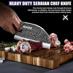 MDHAND Butcher Knife Set, 4PCS Hand Forged Butcher Chef Knife Set with Gift Box, Meat Cutting Knife for Kitchen, Bone Chopper Knives & Viking Knives for Home & Camping & Outdoor, BBQ Gift for Men