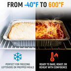 Aluminum Foil Pans - Half-Size 9" x 13", Pack of 25 - USA-Made Disposable Aluminum Trays for Steam Table & Chafing Racks - Great for Baking, Catering, BBQ, Parties, Food Delivery
