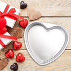 Heart Shaped Cake Pan 10 Inch Aluminum Cake Pans Heart Cake Tin Baking Cake Mold for Valentine's Weddings Birthday Party