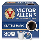 Victor Allen's Coffee Seattle Dark, Dark Roast, 80 Count, Single Serve Coffee Pods for Keurig K-Cup Brewers