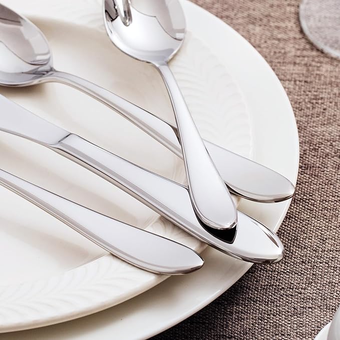 KINGSTONE 20-Piece Silverware Set for 4,18/10 Premium Stainless Steel Flatware Set, for Home, Restaurant, Wedding and Party Use, Mirror-Polished Cutlery Set, Dishwasher Safe.