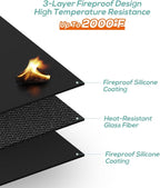 Under Grill Mat for Outdoor Grill, 24 x 42inch Double-Sided Fireproof Grill Pad,Perfect for Outdoor Barbecue Spots,Fireproof, Waterproof, and Oilproof BBQ Protector for Decks and Patios