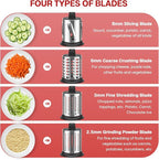 Stainless Steel Slicer Shredder Attachment for KitchenAid Stand Mixer, For Kitchenaid Cheese Grater Attachment, Salad Maker, Grinding Powder, Cheese Kitchenaid Attachment with 4 Blades