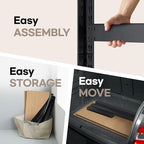 HOMEDANT House Black 5 Tier 24.4" W Laminated Metal Shelving Unit Adjustable Storage Utility Rack Heavy Duty Shelves Organization Multipurpose Shelf Kitchen Garage Pantry Closet 1 Pack