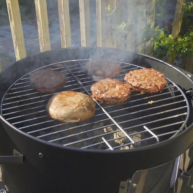 Realcook Vertical Charcoal Smoker Grill: Premium Meat BBQ Smokers with Thermometer - Charcoal Barbecue Grill Combo for Patio Backyard Grilling Outdoor Cooking Tailgating