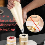 24 Inch Extra Large Piping Bags, 200 PCS Clear Disposable Icing bags, Thickened Non-Slip and Anti-Burst Pastry Bags for Baking and Decorating Desserts Cakes Cookie