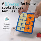 2 Tbsp & 1 Tbsp Silicone Freezer Molds - Perfect for Storing Garlic, Herbs, Ginger, Pesto, Tomato Paste, Lemon Juice,Vegetable Purees,Purees and More - Silicone Food Freezer Tray (Blue 4 Pack)