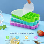 Ice Cube Trays for Freezer, 3 Pack Ice Cube Tray with Lid, Silicone Ice Cube Mold with Lid-37 Grid,Easy-Release Reusable 111 PCS Small Ice Cube for Iced Coffee Cocktail Whisky Chocolate Soup Food