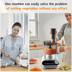 Camic Blender & Food Processor Combo,600W,6 Functions for Smoothies,Chopping,Slicing,Shredding,Grinding,Dough & More,72-oz.Blender Pitche,64-oz.Processor Bowl,13-oz.To-Go Cup,6-oz.Grinder Cup(Sliver)