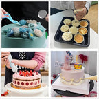 193 Pcs Cake Decorating Kit with Cake Turntable,Cake Leveler,24 Numbered Icing Tips,2 Spatulas,2 Couplers,3 Comb Scrapers,50 Pastry Bags,50 Paper Cupcake Liners,50 Cake Flags