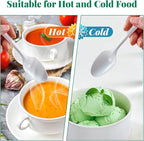 FOCUSLINE 2000 Pack White Plastic Spoons Bulk, Heat Resistant Disposable Teaspoons, Plastic Silverware for Take out Restaurants, Parties, Picnics, Travel & Any Events