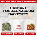 FORJARS Food Vacuum Sealer Machine with 20 Bags, High-Speed, Multi-Functional. Automatic Sealing for Dry and Wet Storage, Freshness Saving for Your Food, Perfect for Sous Vide Cooking and Kitchen Use