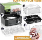 Annie & Mia Design Electric Egg Cooker, Stainless Steel 8 Egg Capacity egg boiler, 500W, Hard, Medium, Soft Boiled Egg Poacher, egg steamer, Multi-function, Knob Auto Shut-Off Function (Black)