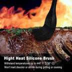 Walfos 3 Size Basting Brush, High Heat Resistant Silicone Pastry Brushes for Barbecue, Baking, Kitchen Cooking, Desserts- Strong Stainless Steel Core Technology