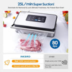INKBIRD Vacuum Sealer Machine with 160W Double Pump, Full Automoatic Pro Vacuum Sealer for Food Preservation with Liquid/Moist/Dry Food, Food Sealer with Removable Drip Tray, Roll Storage and Cutter