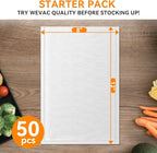 Wevac Vacuum Sealer Bags – 50 Count (8″×12″), Heavy-Duty BPA-Free Food Storage Bags, Puncture-Resistant, Freezer & Sous Vide Safe, Compatible with All Vacuum Sealers