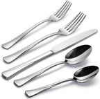 Alata Alice 40-Piece Silverware Set Stainless Steel Flatware Set,Service for 8,Mirror Polished Cutlery Set,Dishwasher Safe