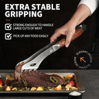 GRILLGEN Heavy Duty Rosewood Handle BBQ Grill Tongs, 16.73" Long Premium BBQ Grill Tongs for Outdoor Grilling, Essential Accessory for Barbecue & Grill, Best Grilling Gift