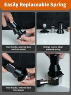 53.3mm Espresso Tamper, Coffee Espresso Accessories with Ergonomic Handle, Tamper Tool Espress Includes 15lb/25lb/30lb Replacement Spring, Coffee Tamper Fits for Breville 54mm Portafilters