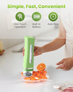 FEPPO Vacuum Sealer for Food with Visible Water Tank, Handheld Saver Compact Vacuum Sealer Machine with 30 Reusable Bags for 6X Preservation & Fresh, Light Green