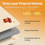 Heat Resistant Mats for Countertop - Fireproof 15x18 in Heat Resistant Mats for Air Fryer - Kitchen Countertop Protector for Air Fryer, Coffee Maker, Stand Mixer, Toaster, Oven 2PCS - Khaki