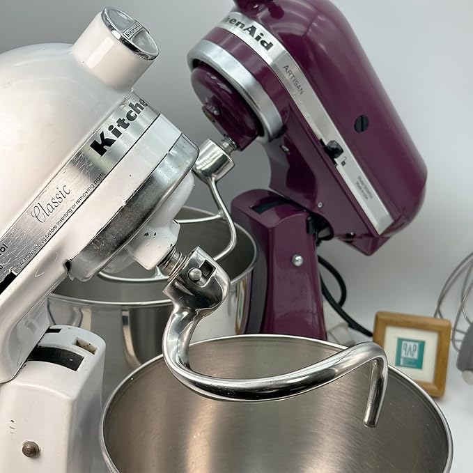 Stainless Steel Spiral Dough Hook Replacement for KitchenAid 4.5QT & 5QT Bowl Tilt-Head Stand Mixers, Rustproof & Easy Clean, Efficient Kneading for Bread, Pizza, Pasta, Cookies