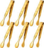 6-Pieces 6 Inch Gold Mini Tongs for Appetizers, Gold Serving Utensils for Serving Appetizers, Ice, Sugar