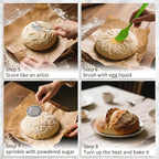 Bread Proofing Basket Set, Round 9 Inch and Oval 10 Inch Banneton Bread Bowl, Sourdough Bread Making Supplies Tools with Bread Lame, Danish Whisk, Bowl Scraper, Sourdough Scraper, Liners