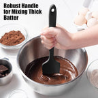 4-Piece Silicone Spatula Scrapers: Doosu 600°F Heat Resistant Food Grade Kitchen BPA Free Rubber Baking Cooking Tool Nonstick Utensil Set for Mixing, Scraping, Folding, Stirring, Serving (Black)