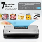 Food Vacuum Sealer Machine 10-In-1 with Bag Storage(Up to 20FT) and Cutter, INKBIRD Food Sealer Vacuum Sealer for Food with Moist/Dry/Canister 5 Food Modes, Starter Kits Bags*5 and Bag Roll*1, 85KPa