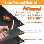 TOHONFOO 70 x 48 in Under Grill Mat for Outdoor Grill - Fireproof BBQ Mats for Grilling to Protect The Deck, Patio, Pavers - Easy to Clean Indoor Fireplace Mat - 1mm