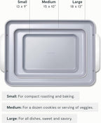 Caraway Non-Stick Ceramic Baking Sheet Trio - Naturally Slick Ceramic Coating - Non-Toxic, PTFE & PFOA Free - 18 x 13" Large, 15 x 10" Medium, & 9" x 13" Small - Perracotta