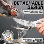 Huusk Kitchen Scissors All Purpose Poultry Shears Heavy Duty Ultral Sharp Detachable Kitchen Shears for Chicken Bone Turkey Silvery Stainless Steel Cooking Shear Thanksgiving