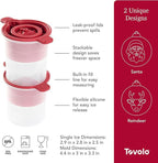 Tovolo Santa and Reindeer Ornament Ice Cube Molds for Cocktails Set of 2, Holiday Ice Ball Mold Stocking Stuffer Christmas Gifts for Men, Slow Melting Stackable Dishwasher Safe Silicone Molds
