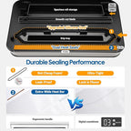 INKBIRD Vacuum Sealer Machine with 160W Double Pump, Full Automoatic Pro Vacuum Sealer for Food Preservation with Liquid/Moist/Dry Food, Food Sealer with Removable Drip Tray, Roll Storage and Cutter
