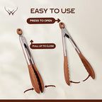 Walnut Wooden Tongs for Cooking - Premium Kitchen Set and Kitchen Utensils Tool, Heat-Resistant and Durable, Ideal Tongs for Cooking, Grilling, and Serving, (Walnut)